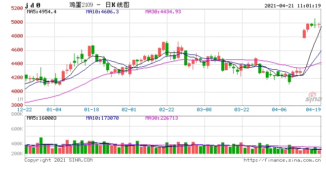 卓创资讯局部鸡蛋货源偏紧蛋价继续走高